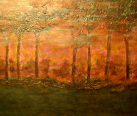 WHERE THERE IS SMOKE THERE IS FIRE-Hard to believe it but Monet's painting of Poplars inspired this.