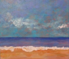 HIDDEN SUNSET-This reminds me of the ocean when the sun is setting and everything has an orange glow.