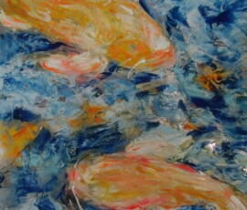 KOI-These fish remind me of an ice cream place that my Mom use to take me to when I was little. They had a koi pond and that was the first time that I ever saw these gorgeous fish and I have loved ice cream and koi since then