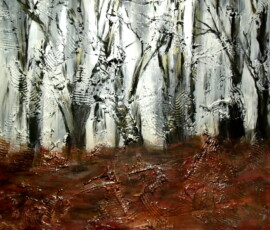 NOTTINGHAM FOREST-This painting evolved into what loosely looks like men on horseback.