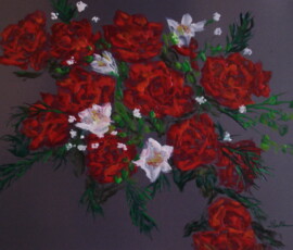 PAPER ROSES- My Dad loved flowers and grew these fabulous red roses. This reminds me of my Dad.