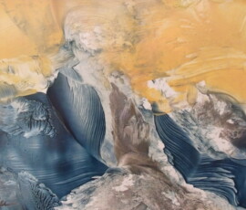 A WHALES TAIL- Abstract of a pod of whales